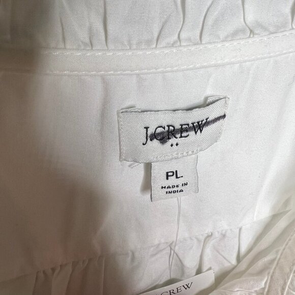 J.Crew Ruffle Petite Placket Button Up Top White Size PL BT947 - Picture 3 of 6